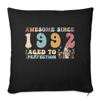 Awesome since 1992 - 31st Birthday - 2023 Groovy - Sofa pillowcase 17,3'' x 17,3'' (45 x 45 cm) - black - Front