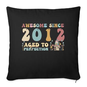 Awesome since 2012 - 11st Birthday - 2023 Groovy - Sofa pillowcase 17,3'' x 17,3'' (45 x 45 cm) - black - Front
