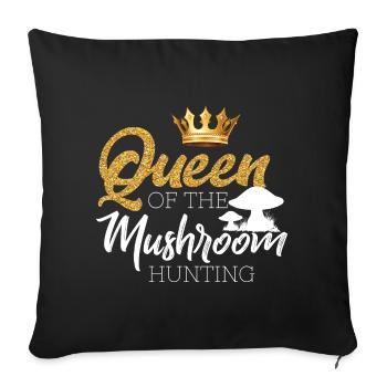 Mushroom pickers and mushroom friends - Sofa pillowcase 17,3'' x 17,3'' (45 x 45 cm) - black - Front