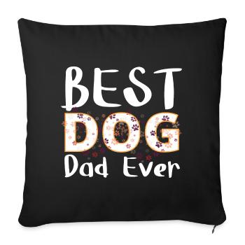 Meilleur Papa Chien - Housse de coussin décorative 45 x 45 cm - noir - Devant
