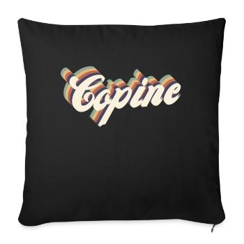 copine vintage - Housse de coussin décorative 45 x 45 cm - noir - Devant