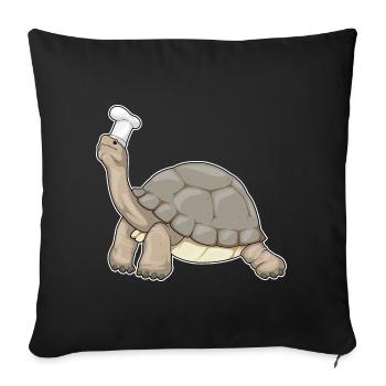 Turtle Chef Chef Chef Hat Cooking - Sofa pillowcase 17,3'' x 17,3'' (45 x 45 cm) - black - Front