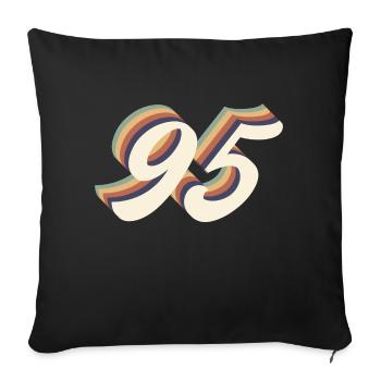 95th anniversary vintage - Sofa pillowcase 17,3'' x 17,3'' (45 x 45 cm) - black - Front