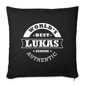 Lukas Geschenk T-Shirt personalisierter Name lukas - Sofakissenbezug 45 x 45 cm - Schwarz - Vorne
