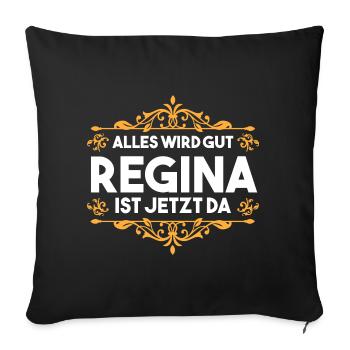Vorname Regina - Sofakissenbezug 45 x 45 cm - Schwarz - Vorne