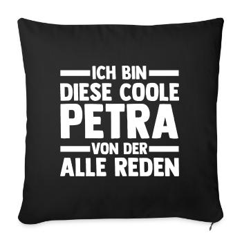 Name Petra - Sofakissenbezug 45 x 45 cm - Schwarz - Vorne