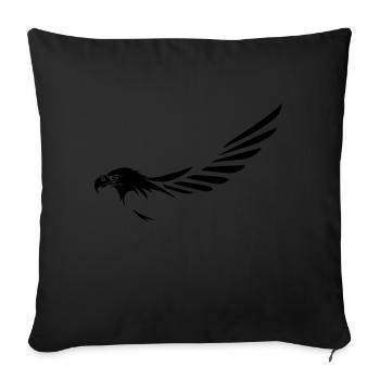 Adlerkopf mit Flügel - Sofakissenbezug 45 x 45 cm - Schwarz - Vorne