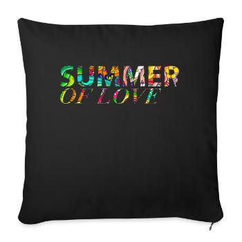 L’été de l’amour - Housse de coussin décorative 45 x 45 cm - noir - Devant