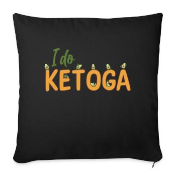 Ketosis Yoga Ketogenic Nutrition Diet Ketarian - Sofa pillowcase 17,3'' x 17,3'' (45 x 45 cm) - black - Front