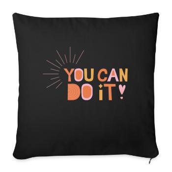Tu peux le faire! - Housse de coussin décorative 45 x 45 cm - noir - Devant