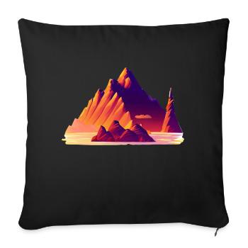 Bergwandern Wanderung Wandern Bergwanderer - Sofakissenbezug 45 x 45 cm - Schwarz - Vorne