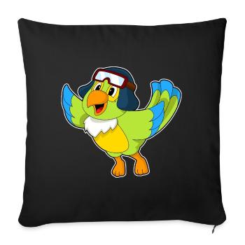 Casquette pilote Parrot - Housse de coussin décorative 45 x 45 cm - noir - Devant