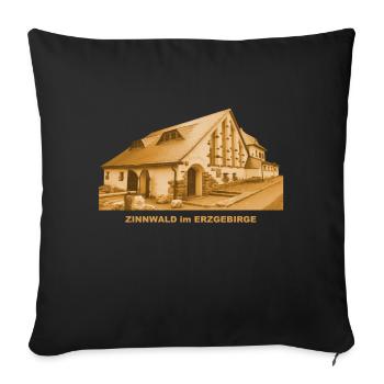 Forêt d’étain Mine d’Erzgebirge Frontière de Saxe - Housse de coussin décorative 45 x 45 cm - noir - Devant