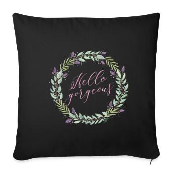 Bonjour, vous beauté merveilleuse! - Housse de coussin décorative 45 x 45 cm - noir - Devant