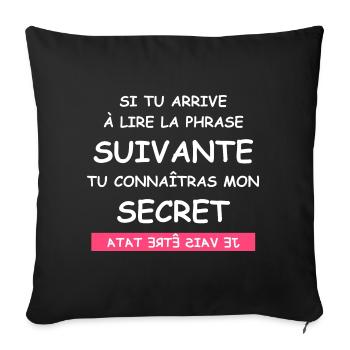 je vais être tata - Housse de coussin décorative 45 x 45 cm - noir - Devant
