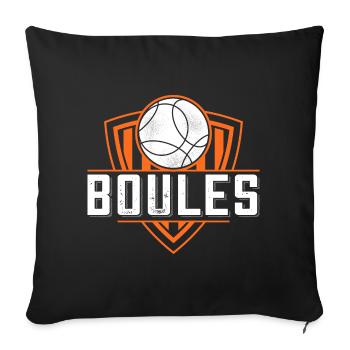 Boule boule boules pour bouler pétanque - Housse de coussin décorative 45 x 45 cm - noir - Devant