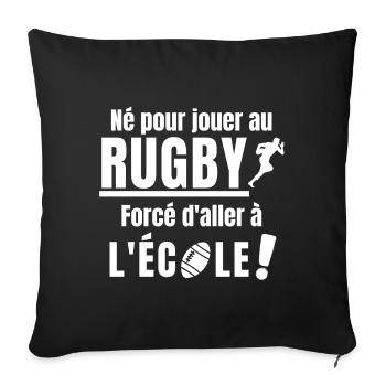 rugbyman, jouer au rugby, rugby sport - Housse de coussin décorative 45 x 45 cm - noir - Devant