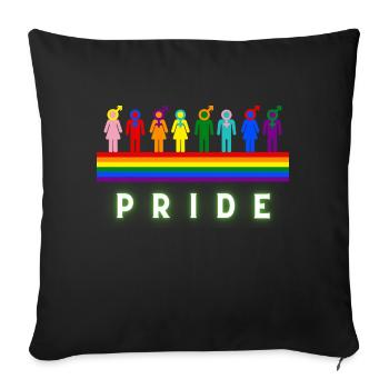 Pride Rainbow People LGBT Community Love yourself - Sofa pillowcase 17,3'' x 17,3'' (45 x 45 cm) - black - Front