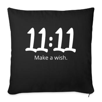 11 11 make a wish - Sofa pillowcase 17,3'' x 17,3'' (45 x 45 cm) - black - Front