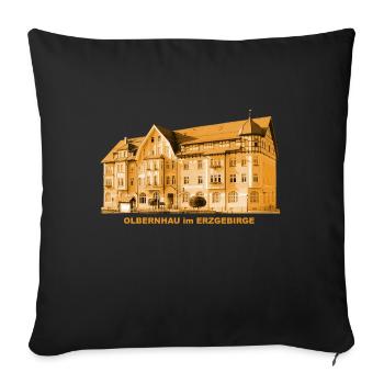 Hôtel de ville d'Olbernhau Monts Métallifères Saxe - Housse de coussin décorative 45 x 45 cm - noir - Devant