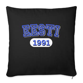 Estonie Estonie 1991 - Housse de coussin décorative 45 x 45 cm - noir - Devant