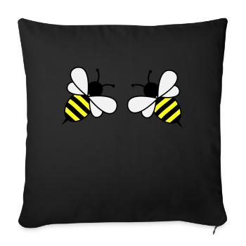 Bees - Sofa pillowcase 17,3'' x 17,3'' (45 x 45 cm) - black - Front