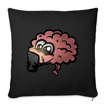 Brain Cell Phone Addiction Gift Idea - Dopamine Addicted - Sofa pillowcase 17,3'' x 17,3'' (45 x 45 cm) - black - Front