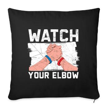 Regardez votre bras de fer coude sur bras de fer - Housse de coussin décorative 45 x 45 cm - noir - Devant