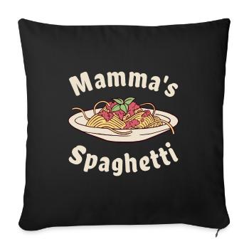 Mamma's Spaghetti - Sofakissenbezug 45 x 45 cm - Schwarz - Vorne