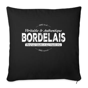 Véritable et authentique Bordelais - Housse de coussin décorative 45 x 45 cm - noir - Devant
