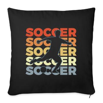 Footballeur - Housse de coussin décorative 45 x 45 cm - noir - Devant