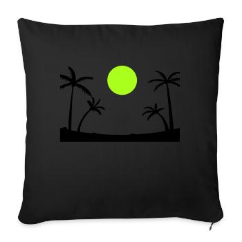 Plage - Housse de coussin décorative 45 x 45 cm - noir - Devant