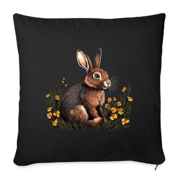 Lapin Lapin - Housse de coussin décorative 45 x 45 cm - noir - Devant