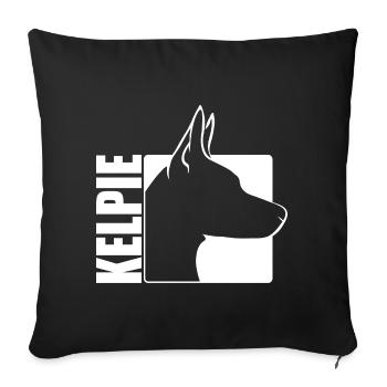 Kelpie Profile Dog Dogs Herding Dog Wilsigns - Sofa pillowcase 17,3'' x 17,3'' (45 x 45 cm) - black - Front