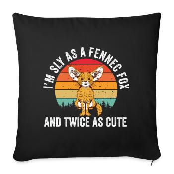 Fennek-füchse, Schlauer, Süßer - Housse de coussin décorative 45 x 45 cm - noir - Devant