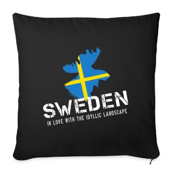 Suède Sverige Suédois - Housse de coussin décorative 45 x 45 cm - noir - Devant