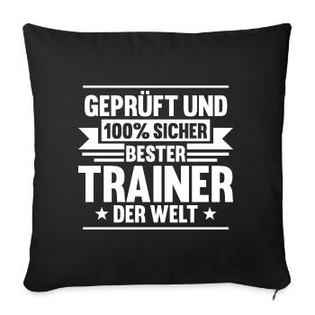 Bester Trainer Der Welt - Sofakissenbezug 45 x 45 cm - Schwarz - Vorne