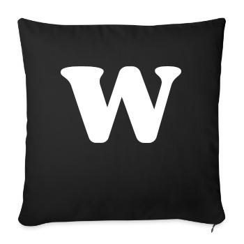Lettre w - Housse de coussin décorative 45 x 45 cm - noir - Devant