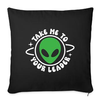 Emmenez-moi à votre chef - Housse de coussin décorative 45 x 45 cm - noir - Devant