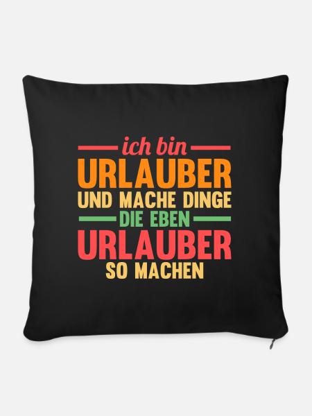 Sommerurlaub Urlauber Urlaub - Sofakissenbezug 45 x 45 cm - Schwarz