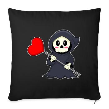Sensemann Halloween Herz - Sofakissenbezug 45 x 45 cm - Schwarz - Vorne