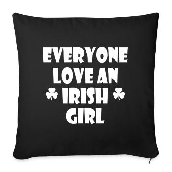 Everyone loves an irish girl - Housse de coussin décorative 45 x 45 cm - noir - Devant