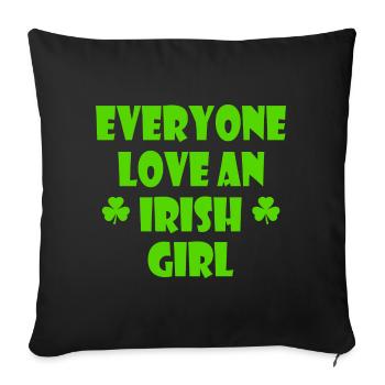 Everyone loves an irish girl - Housse de coussin décorative 45 x 45 cm - noir - Devant