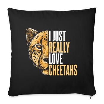 Cheetah Saying Faune africaine - Housse de coussin décorative 45 x 45 cm - noir - Devant