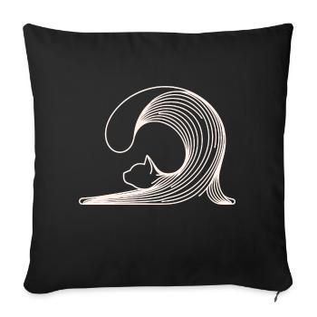 Line Art Cat - Sofa pillowcase 17,3'' x 17,3'' (45 x 45 cm) - black - Front