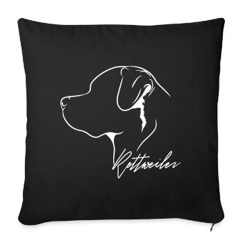Rottweiler Profil Hunde Hund Wilsigns - Sofakissenbezug 45 x 45 cm - Schwarz - Vorne