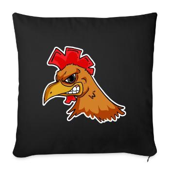 Huhn Kopf - Sofakissenbezug 45 x 45 cm - Schwarz - Vorne