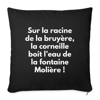littérature, écrivains, professeur de Français - Housse de coussin décorative 45 x 45 cm - noir - Devant