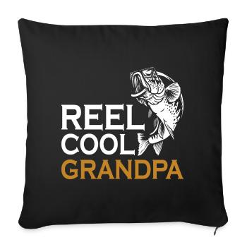 Moulinet de pêche Grandpa Conquer Cool - Housse de coussin décorative 45 x 45 cm - noir - Devant