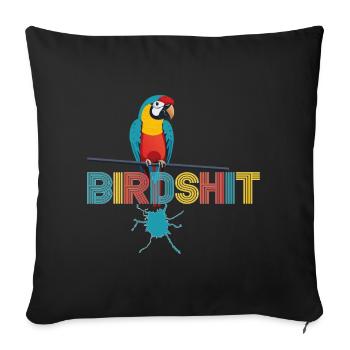 Perroquet arc-en-ciel BLUE SHIT - HAPPY BIRD - Housse de coussin décorative 45 x 45 cm - noir - Devant